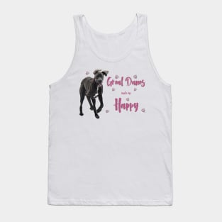 Great Danes make me Happy! Especially for Great Dane owners! Tank Top